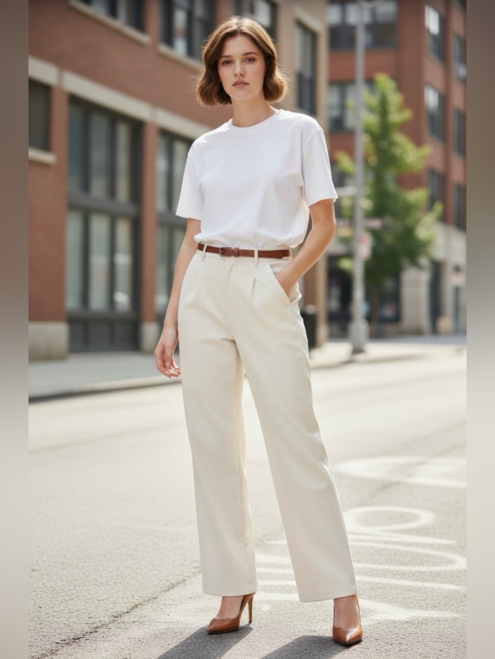 SO Cream Straight Leg business/work Pants